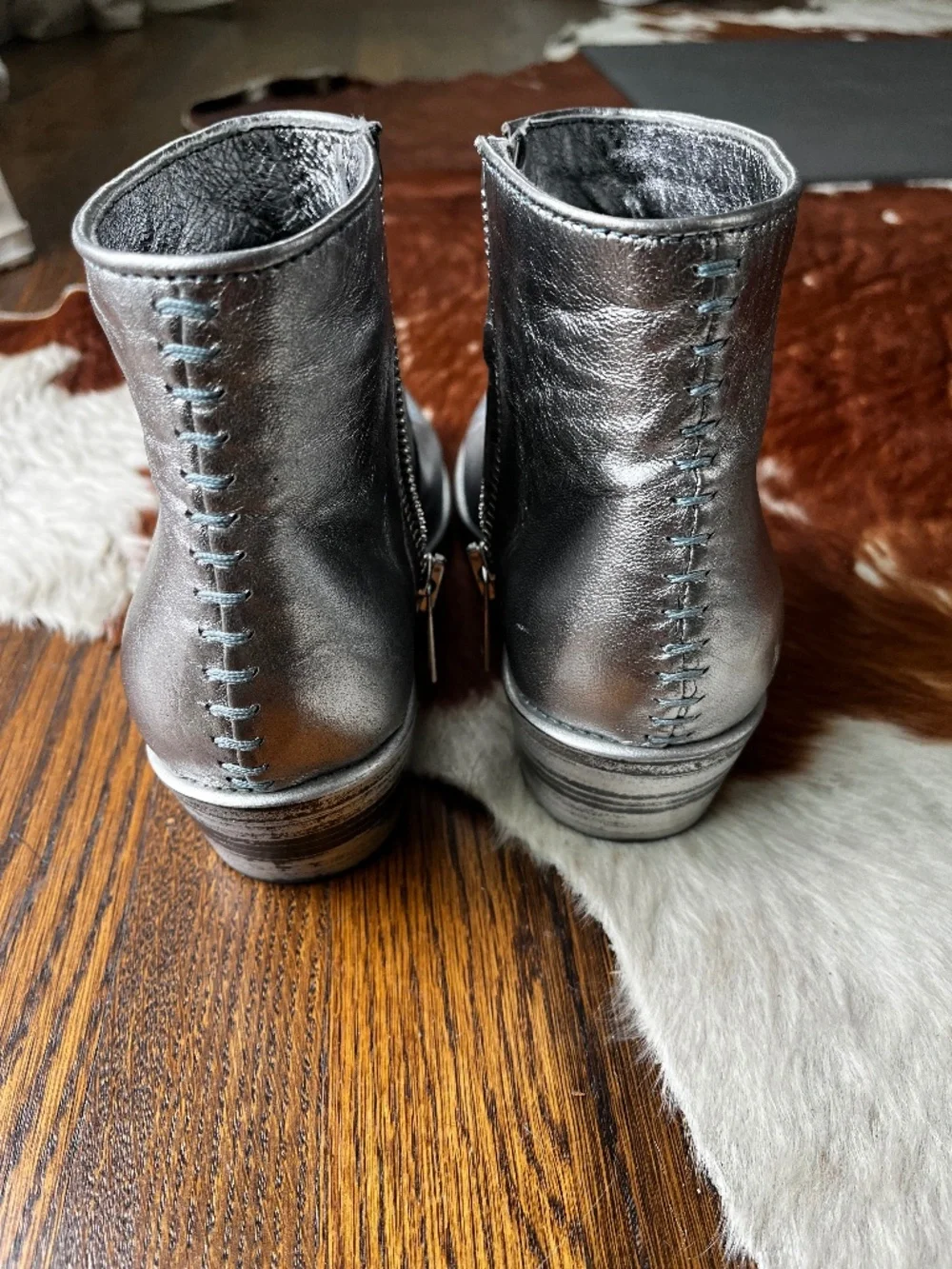 Zadig & Voltaire Paris western boots silver